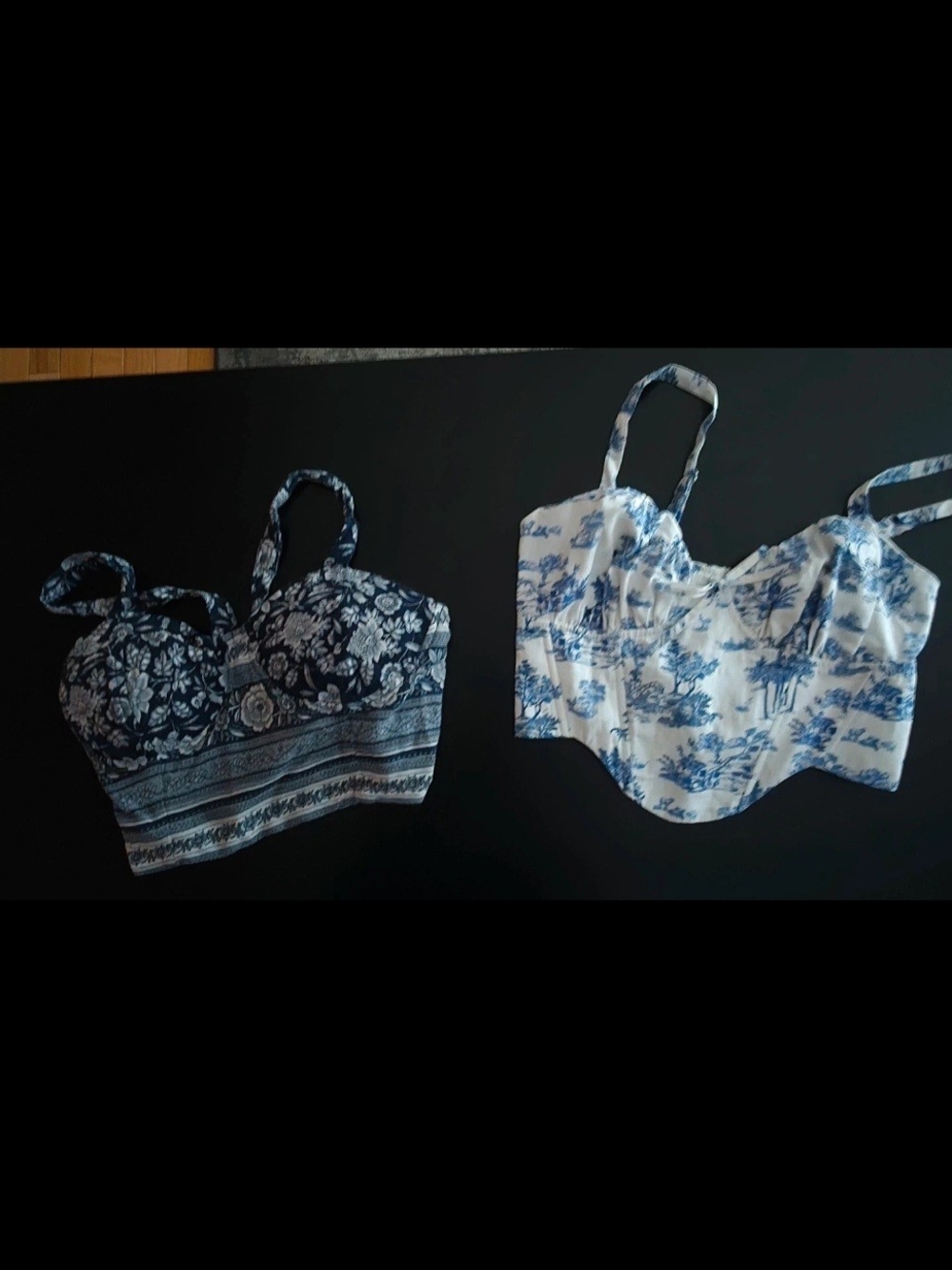 BUNDLE Blue Floral Bustier Crop Top - Women's Blue Floral Top S